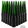 24 pcs 14x2 black and illusion gambler twist swirl spike lug nuts black widow 