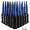 1 pc 1/2-20 black and illusion smurf swirl spike lug nuts black widow 