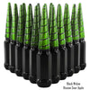 1 pc 1/2-20 black and illusion sour apple swirl spike lug nuts black widow 