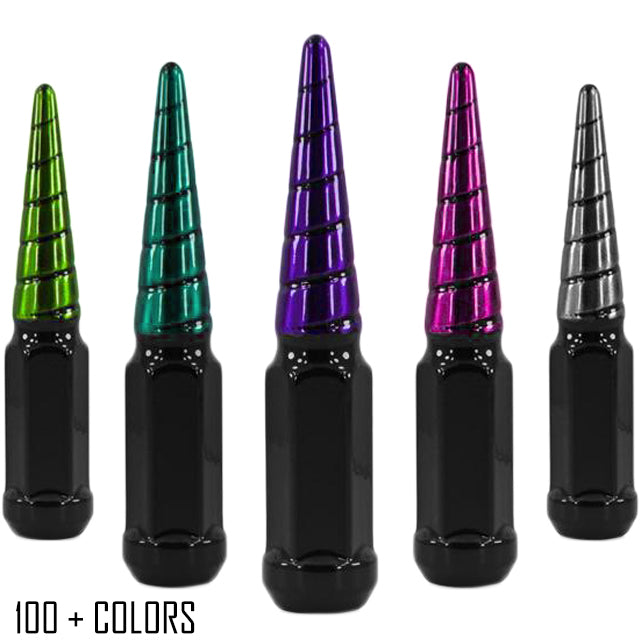 1 pc 14x1.5 black widow multiple colors twist swirl spike lug nuts custom color durable custom color spikes