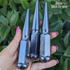 1 pc 1/2-20 candy black chrome spike lug nuts 4.5" tall powder coated durable coating