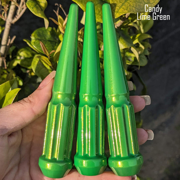 1 Pc 14x2 7-Spline Spike Lug Nuts 4.5" Tall - Powder Coated