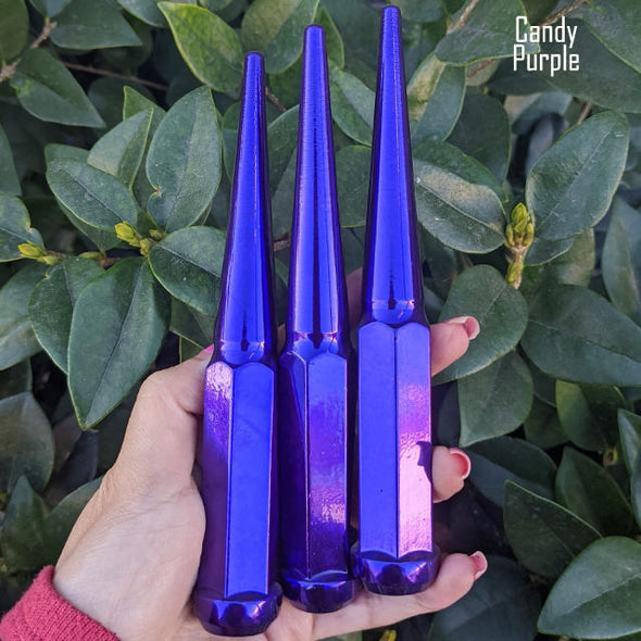 1 Pc 12x1.25 Spike Lug Nuts 6" Tall - Powder Coated - Various Colors