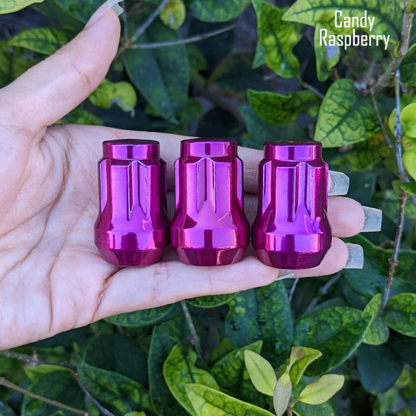 24 Pc 12x1.5 6-Spline Lug Nuts 1.36" Tall - Powder Coated + 2 Key Sockets