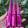 20 pc 14x1.5 candy raspberry spike lug nuts 4.5" tall powder coated durable coating