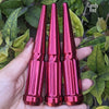1 pc 1/2-20 candy red spike spline lug nuts 4.5" tall powder coated durable coating