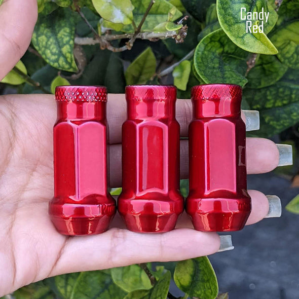 1 Pc 12x1.5 Open End Racing Lug Nuts 2" Tall - Powder Coated