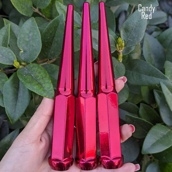 1 Pc 12x1.25 Spike Lug Nuts 6" Tall - Powder Coated - Various Colors