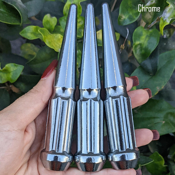 1 Pc 12x1.5 7-Spline Spike Lug Nuts 4.5" Tall - Powder Coated