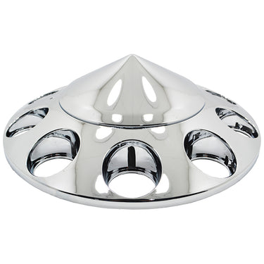 10 Lug Hub Caps 10x285.75 MM Bolt Pattern 22x1.5 Thread Pitch. Made Out of ABS Plastic. Sold as A Set (1 Hub Cap + 10 Spike Caps) Available In Black & Chrome. A Must if Installing New Wheels. Spike Length 5".