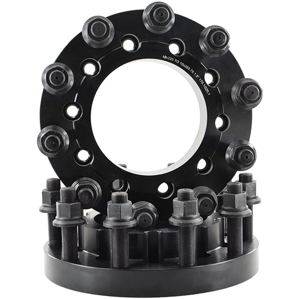 8x6.5 to 10x285.75 wheel adapters conversion to semi wheels 8 to 10 lug wheel adapters 1.5" thick made in usa alcoa Fully hub centric