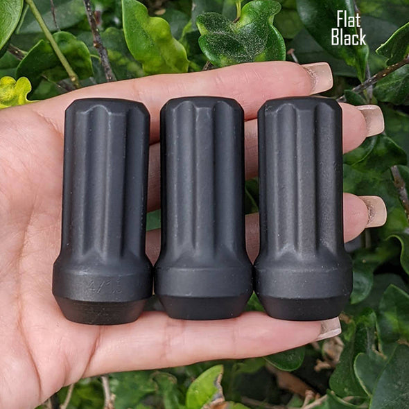 24 Pc 1/2-20 7-Spline Lug Nuts 2" Tall - Powder Coated + 2 Key Sockets