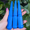 32 pc 14x2 flat blue spike lug nuts 4.5" tall powder coated durable coating