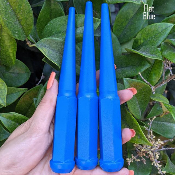 24 Pc 12x1.5 Spike Lug Nuts 6" Tall - Powder Coated - Various Colors