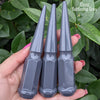 20 pc 14x1.5 gloss battleship gray spike lug nuts 4.5" tall powder coated durable coating