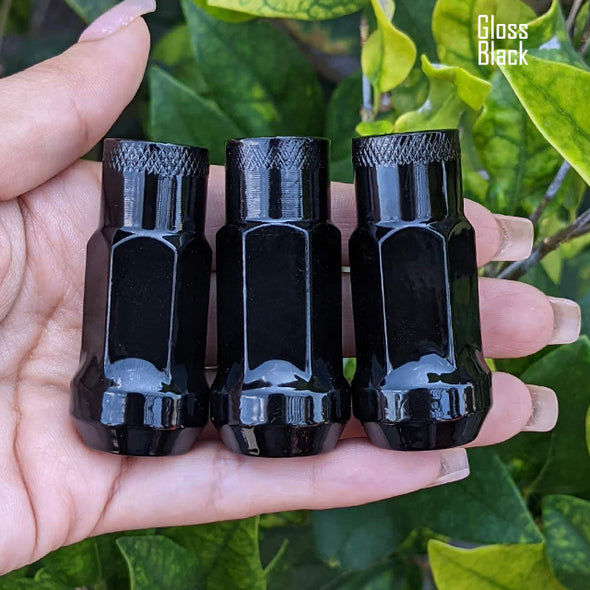 20 Pc 12x1.25 Open End Racing Lug Nuts 2" Tall - Powder Coated