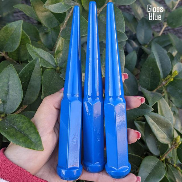 16 Pc 12x1.5 Spike Lug Nuts 6" Tall - Powder Coated - Various Colors