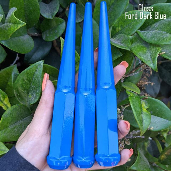 32 Pc 14x1.5 Spike Lug Nuts 6" Tall - Powder Coated - Various Colors