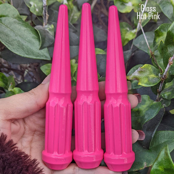 1 Pc 1/2-20 7-Spline Spike Lug Nuts 4.5" Tall - Powder Coated