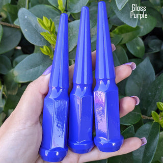 1 pc 9/16-18 gloss red spike lug nuts 4.5" tall powder coated durable coating