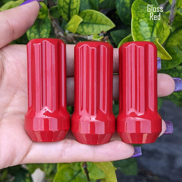 20 Pc 14x1.5 7-Spline Lug Nuts 2" Tall - Powder Coated + 2 Key Sockets