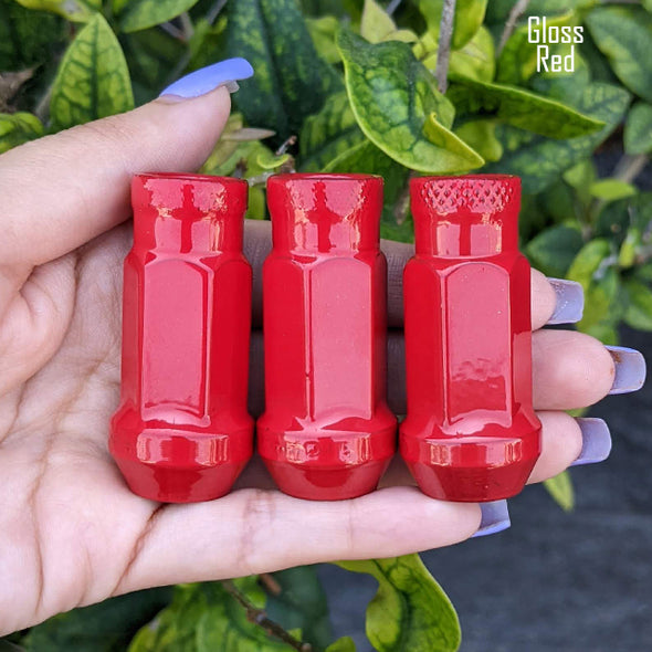 20 Pc 12x1.25 Open End Racing Lug Nuts 2" Tall - Powder Coated