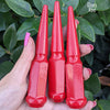 20 pc 9/16-18 gloss purple wheel silver spike lug nuts 4.5" tall powder coated durable coating