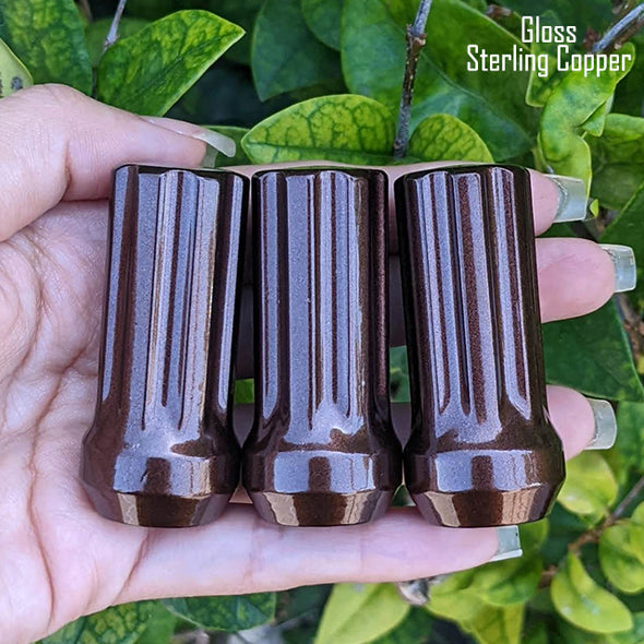 32 Pc 1/2-20 7-Spline Lug Nuts 2" Tall - Powder Coated + 2 Key Sockets