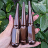 1 pc 14x2 gloss sterling copper spike lug nuts 4.5" tall powder coated durable coating
