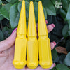 24 pc 12x1.25 gloss yellow spike lug nuts 4.5" tall powder coated durable coating