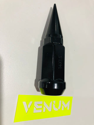 3" Tall 2 Pc Construction Spike Lug Nut 12x1.5 Steel Aluminum Custom Color Durable Powder Coating