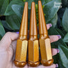 20 pc 9/16-18 illusion dorado spike lug nuts 4.5" tall powder coated durable coating prismatic powder coating