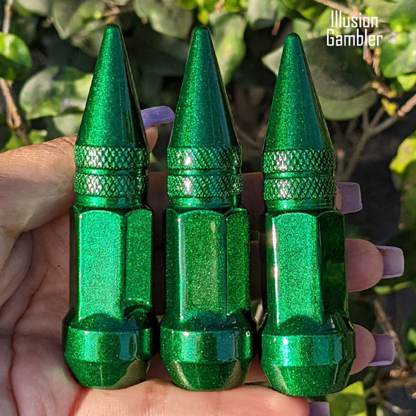 1 Pc 12x1.5 Short Spike Lug Nuts 3" Tall - Powder Coated - Various Colors