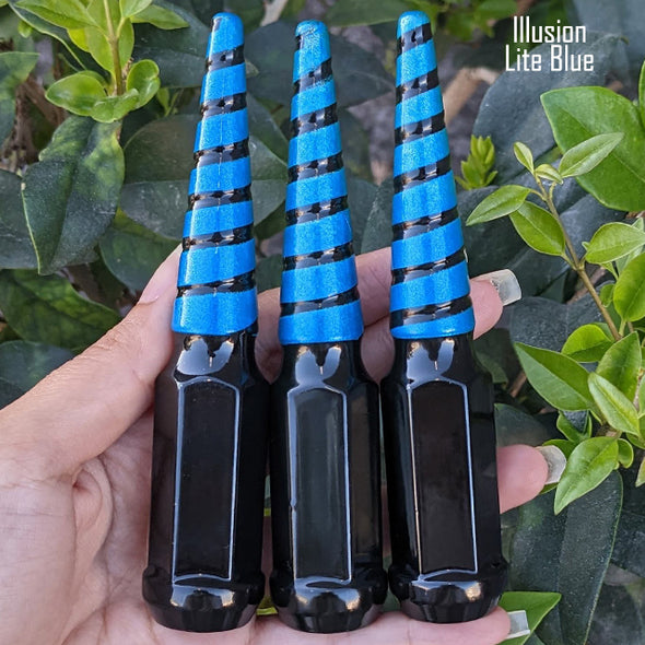 1 Pc 1/2-20 Black Widow Spike Lug Nuts 4.5" Tall - Powder Coated