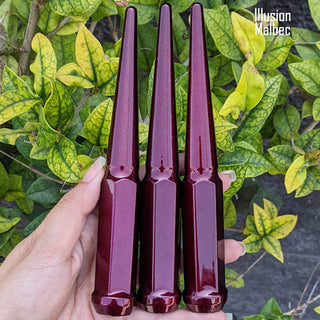 1 pc 12x1.25 illusion malbec spike lug nuts 6 inch xl tall powder coated durable coating prismatic powder coating