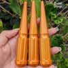 1 pc 14x2 illusion orange spike spline lug nuts 4.5" tall powder coated durable coating prismatic powder coating