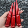 32 pc 9/16-18 illusion orange cherry spike lug nuts 4.5" tall powder coated durable coating prismatic powder coating