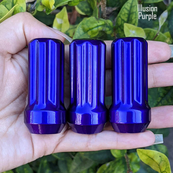 24 Pc 12x1.25 7-Spline Lug Nuts 2" Tall - Powder Coated + 2 Key Sockets