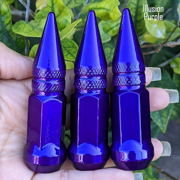 20 Pc 14x1.5 Short Spike Lug Nuts 3" Tall - Powder Coated - Various Colors