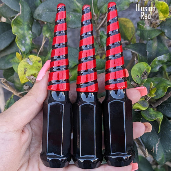 1 Pc 1/2-20 Black Widow Spike Lug Nuts 4.5" Tall - Powder Coated