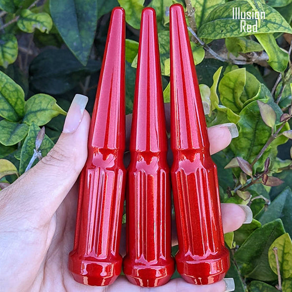 1 Pc 14x1.5 7-Spline Spike Lug Nuts 4.5" Tall - Powder Coated