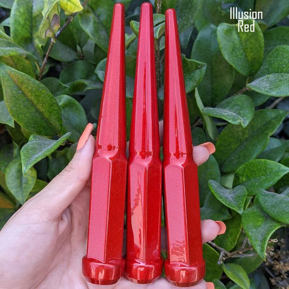 24 Pc 12x1.5 Spike Lug Nuts 6" Tall - Powder Coated - Various Colors