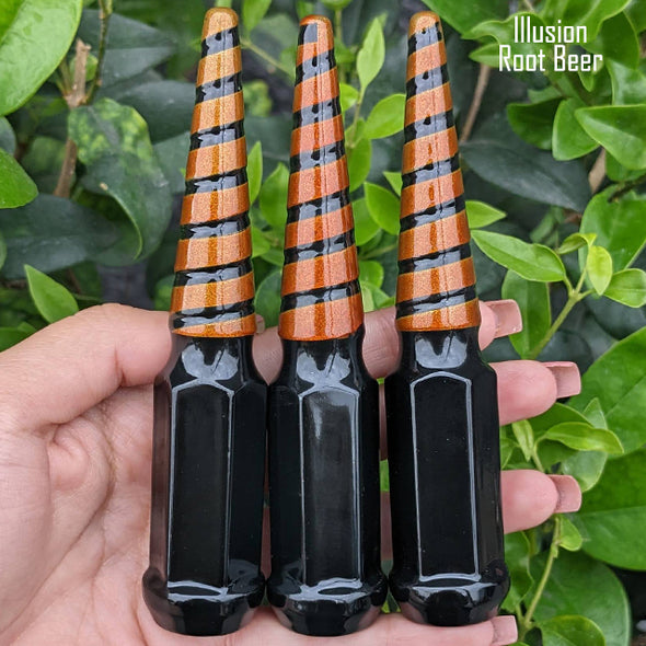 16 Pc 12x1.25 Black Widow Spike Lug Nuts 4.5" Tall - Powder Coated + Key Socket