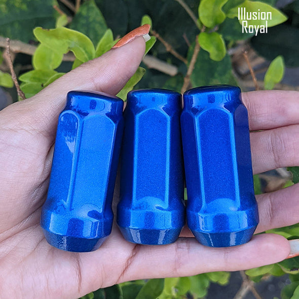 16 Pc 12x1.5 Acorn Closed End Lug Nuts 2" Tall - Powder Coated