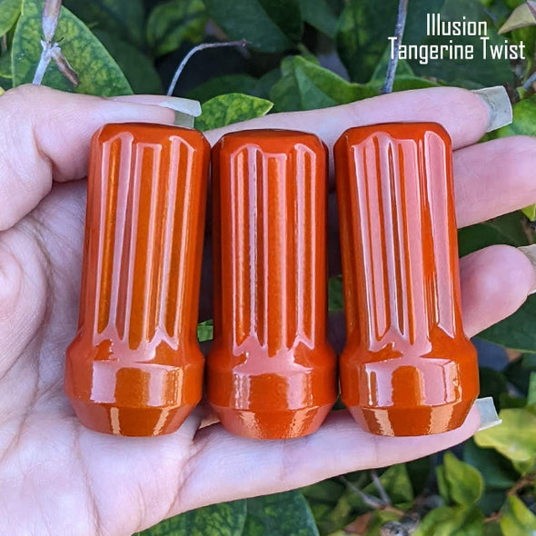 24 Pc 1/2-20 7-Spline Lug Nuts 2" Tall - Powder Coated + 2 Key Sockets