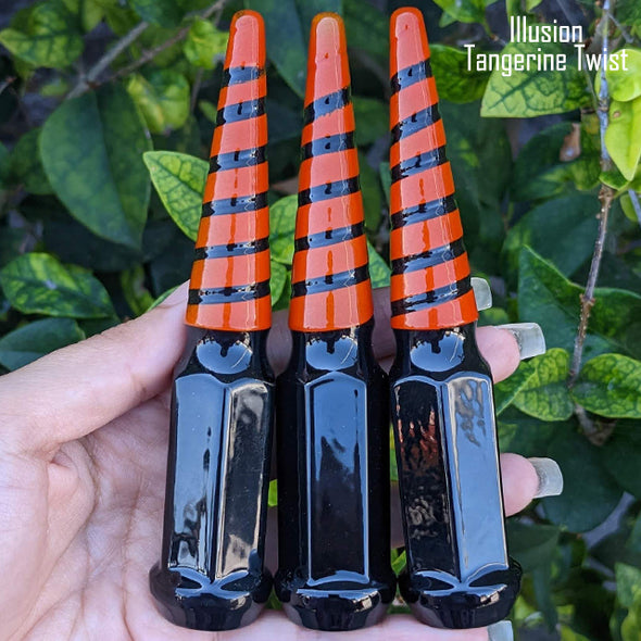 1 Pc 1/2-20 Black Widow Spike Lug Nuts 4.5" Tall - Powder Coated