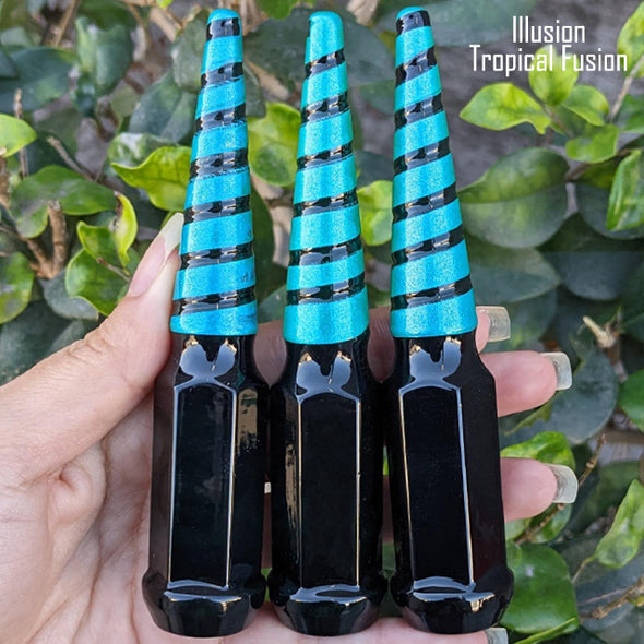 1 Pc 14x1.5 Black Widow Spike Lug Nuts 4.5" Tall - Powder Coated
