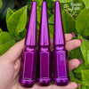24 pc 12x1.25 illusion tropical violet spike lug nuts 4.5" tall powder coated durable coating prismatic powder coating