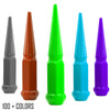 1 pc 12x1.25 custom color spike lug nuts 4.5" tall powder coated durable coating prismatic powder