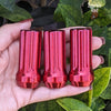32 pc 9/16-18 sparkle red 7 Spline Duplex security lug nuts 2" Tall For Aftermarket Wheels powder coated durable coating prismatic chameleon sparkle powder coating